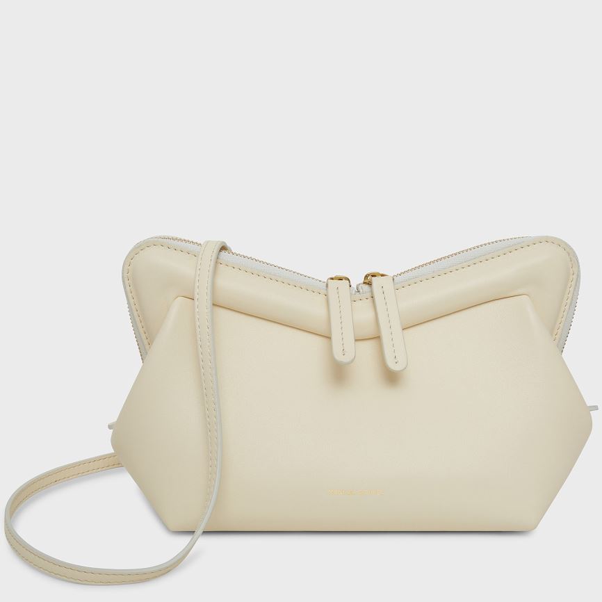 Women\'s Mansur Gavriel Mini M Frame Crossbody Bags Cream | AU 6905ZG